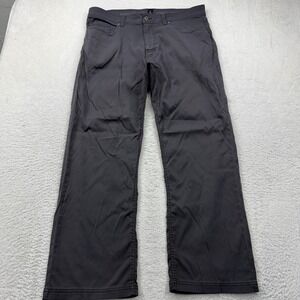Prana Zion Slim Fit Pants Mens 36x30 Charcoal Grey Nylon Stretch Hiking Outdoor